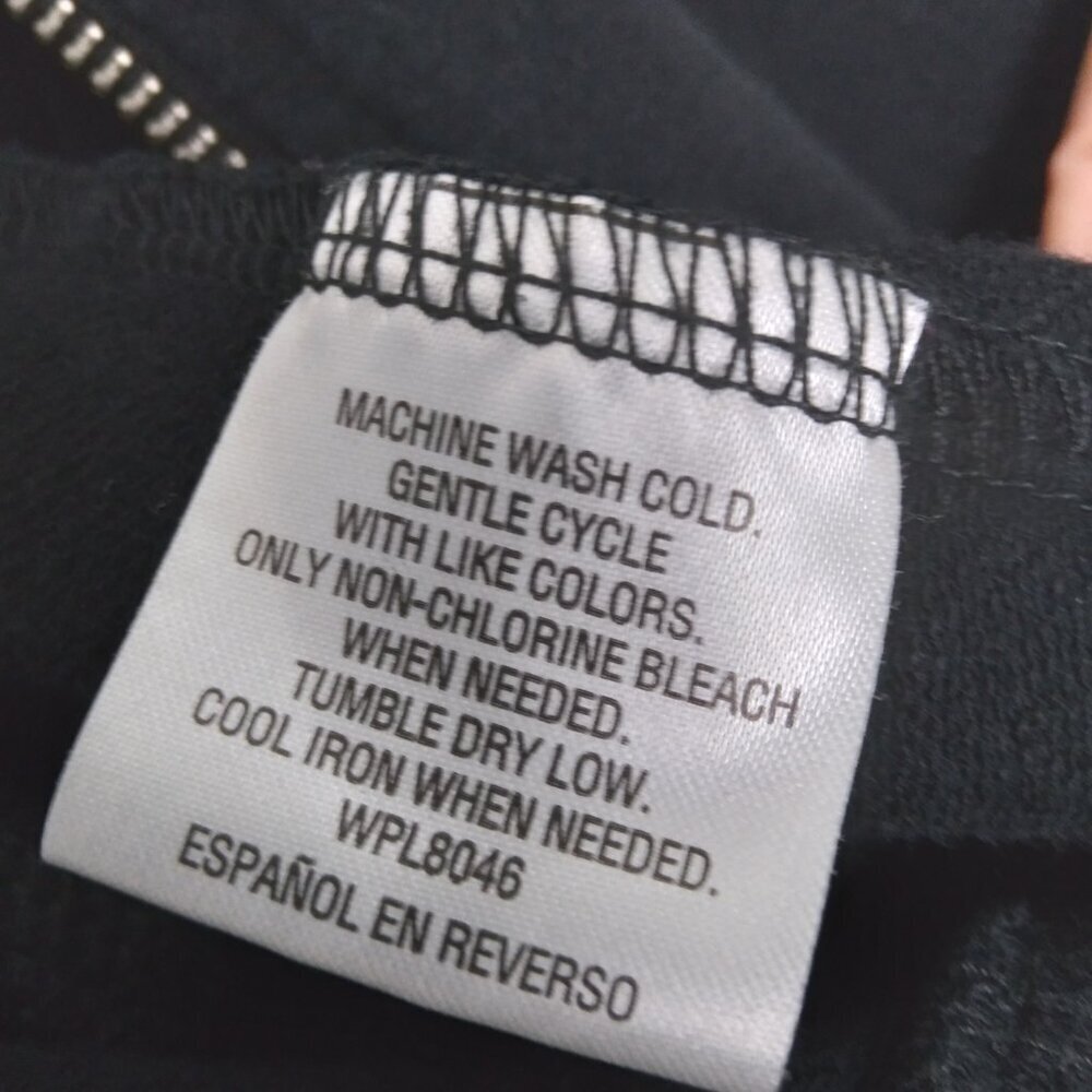 Style & Co.Black Mock Neck Zip Up 95% Cotton Athletic Jacket Comfort Sz S - Picture 6 of 7